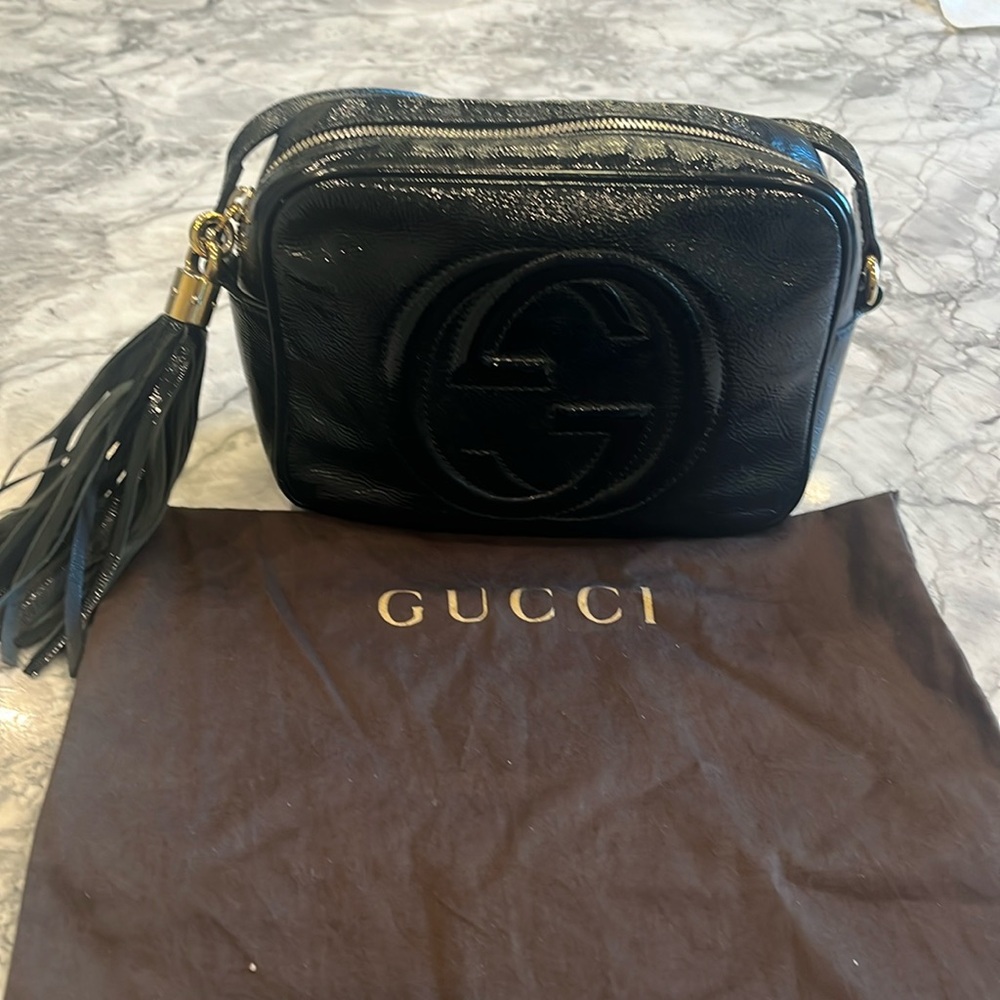 GUCCI SOHO Patent leather Black Bag